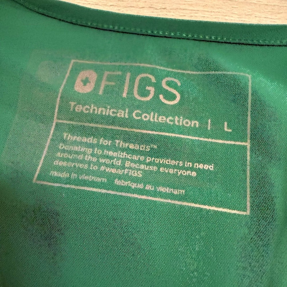 FIGS Catarina one pocket scrub top teal green womens large - Picture 4 of 7